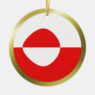Grönlands flaggprydnad julgransprydnad keramik