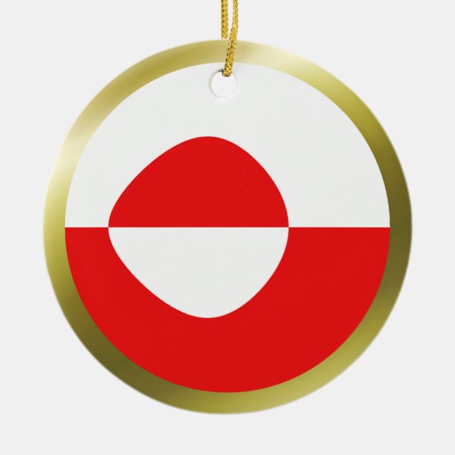 Grönlands flaggprydnad julgransprydnad keramik (Framsidan)