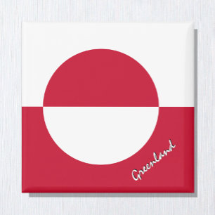 Grönlands Magnet, Patriotisk, Grönlands Flagga Magnet