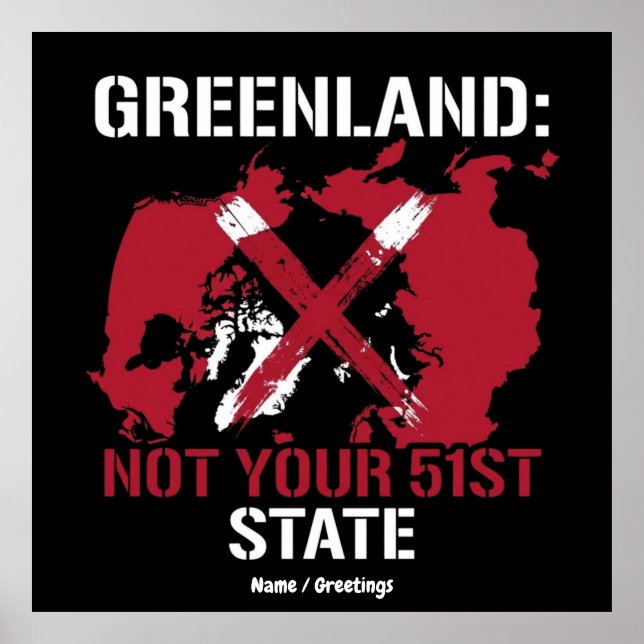 Grönlands suveränitet Inte din 51:a delstat Arktis Poster (Framsidan)