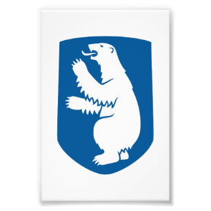 Grönlands vapen land symbol emblem flagga den fototryck
