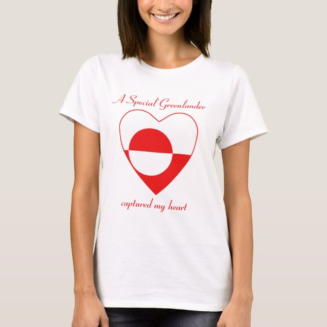 Grönlandsflagga Sweetheart T-Shirt (Framsida)