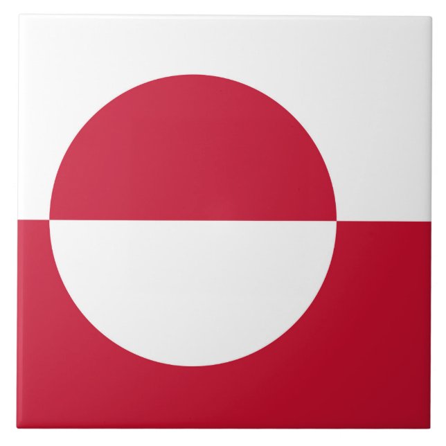 Grönländska Flagga Kakelplatta (Framsidan)