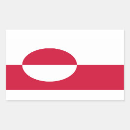 Grönländska Flagga Sticker Rektangulärt Klistermärke