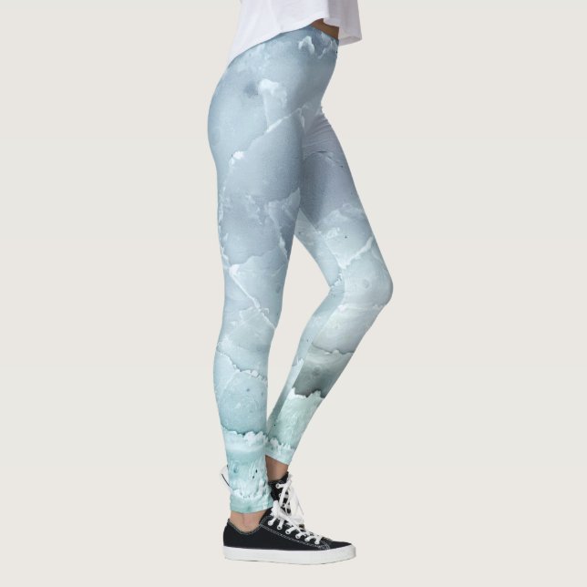 Grönländska Igloo Ice Blocks Mönster Design Leggings (Höger)