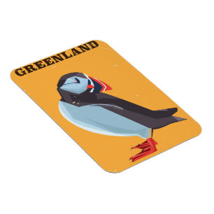Grönländska Puffin vintage resor poster Magnet
