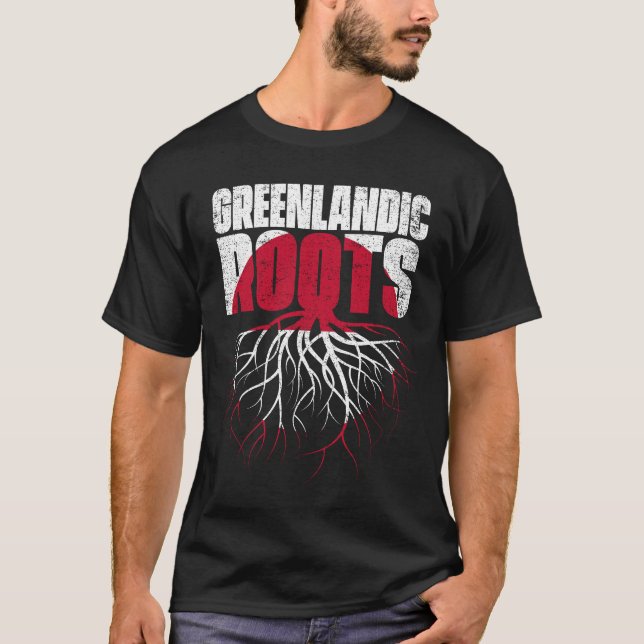 Grönländska rötter Grönlands Flagga T Shirt (Framsida)