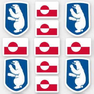 Grönländska statssymboler/jackande av arm och flag klistermärken