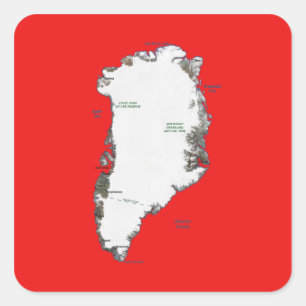 Grönlandskarta dekal fyrkantigt klistermärke