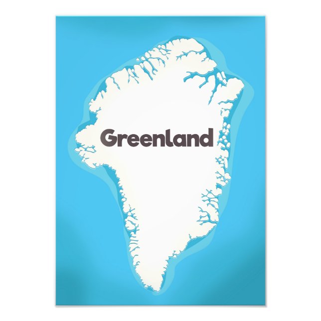 Grönlandskarta Fototryck (Framsidan)