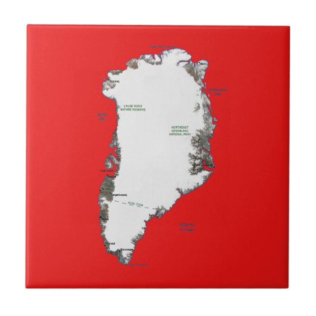 Grönlandskarta Kakelplatta (Framsidan)
