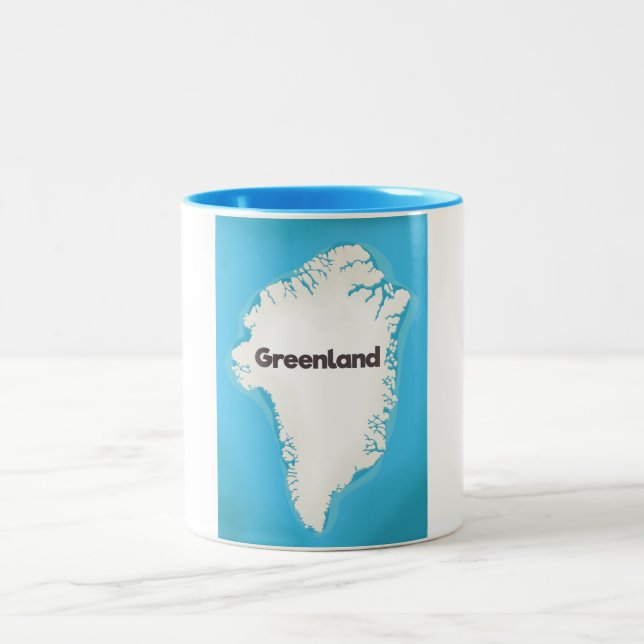Grönlandskarta Två-Tonad Mugg (Center)