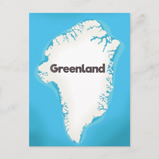 Grönlandskarta Vykort (Framsida)