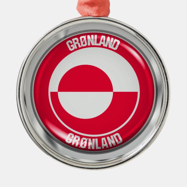 Grönlandsrundans emblem julgransprydnad metall (Framsidan)