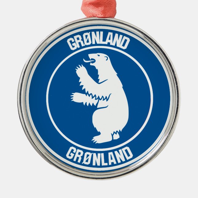 Grönlandsrundans emblem julgransprydnad metall (Framsidan)