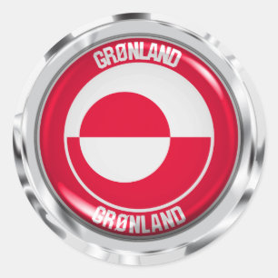 Grönlandsrundans emblem runt klistermärke
