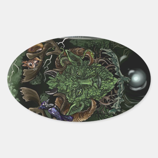 GrönMan Ovalt Klistermärke (Framsida)