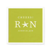 Grönmonogram starfisk av kalk | Bröllop