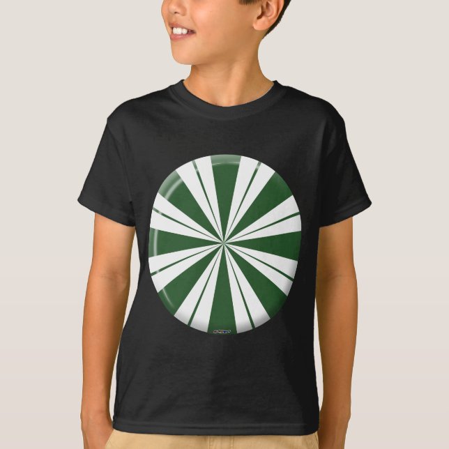 Grönmynta Randig Godis Tee Shirt (Framsida)