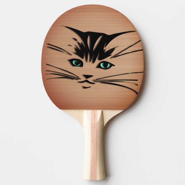 Grönögd Katt Rustic  Pingisracket (Framsidan)