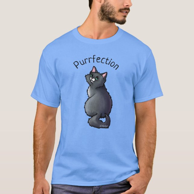 Grönögd katt t shirt (Framsida)