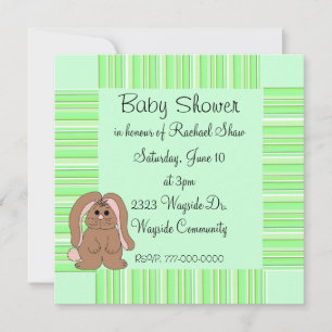 Grönrandig baby shower-inbjudan inbjudningar