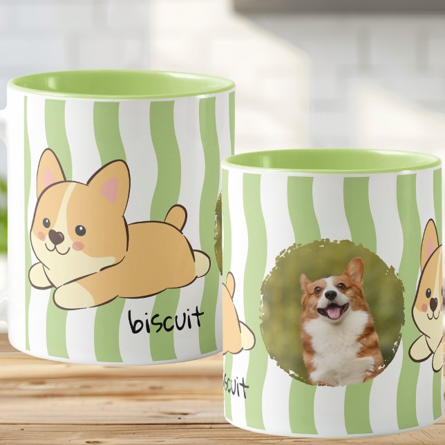 Grönrandig Corgi Fotomuggdesign Mugg (Skapare uppladdad)