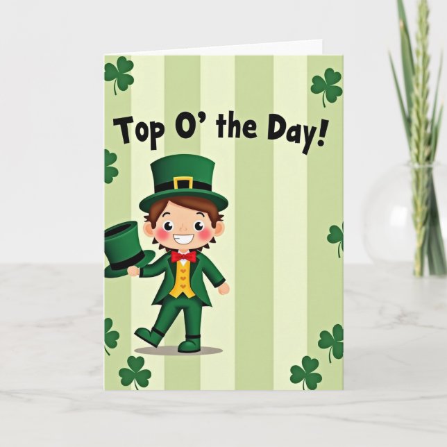 Grönrandig Leprechaun-kort Kort (Framsida)