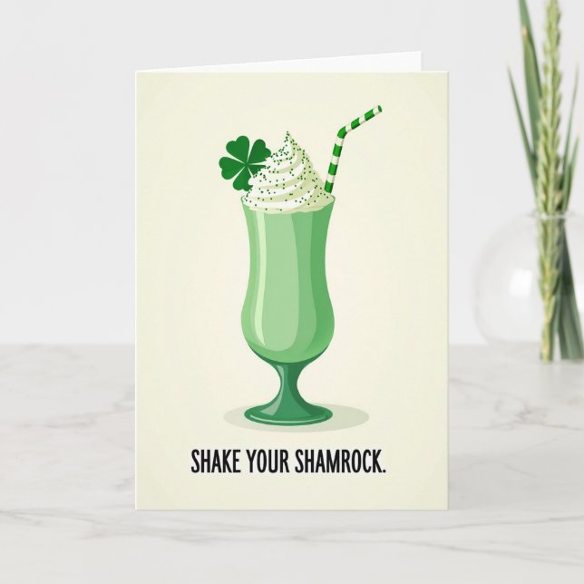 Grönrandig Shamrock Shake-kort Kort (Framsida)