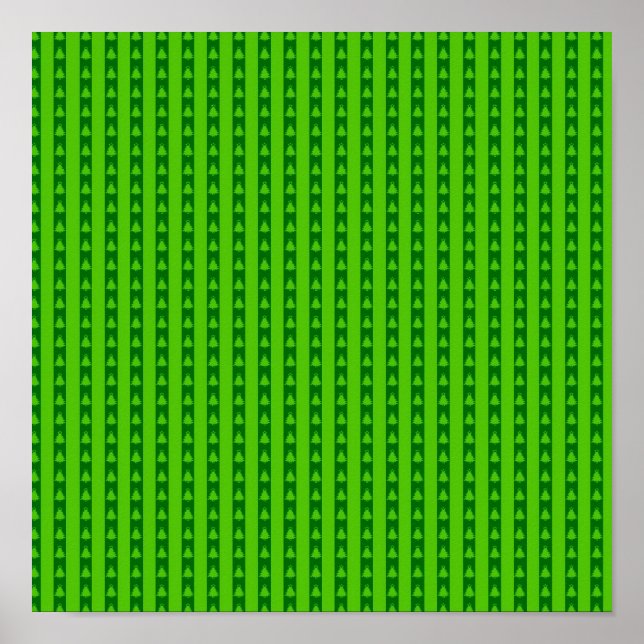 Grönrandigt julgransmönster poster (Framsidan)