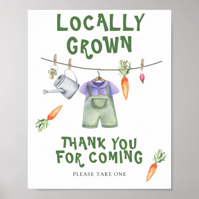grönsak baby shower - Tack för att du kom Poster (Framsidan)