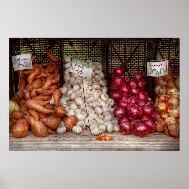 Grönsak - Sötpotatis, Vitlök och Lök Poster (Framsidan)