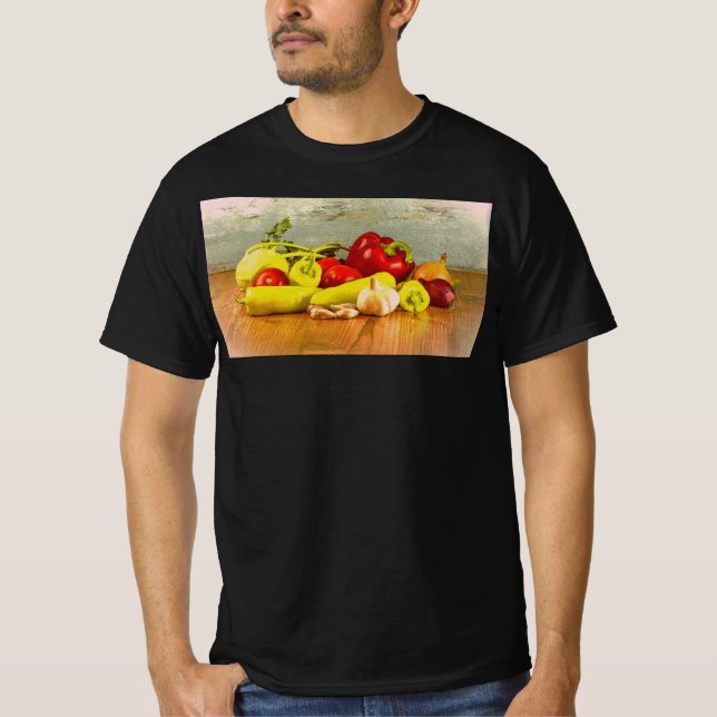 "Grönsaker" Cute Photo. Köp nu T Shirt (Framsida)