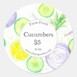 Grönsaker för försäljningsmärkning Farm Fresh Stic Runt Klistermärke