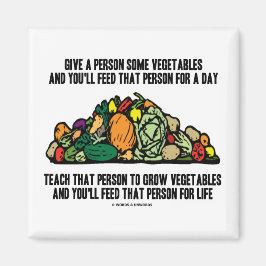 Grönsaker från ge Matar människor en daglig växtpe Magnet