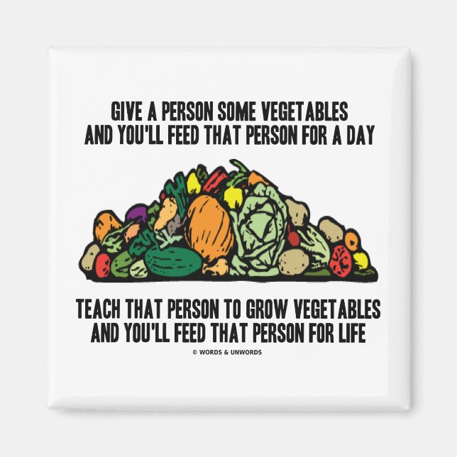 Grönsaker från ge Matar människor en daglig växtpe Magnet (Framsidan)