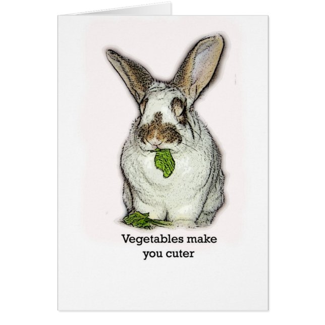 Grönsaker gör dig mer gullig hälsningskort (Framsidan)