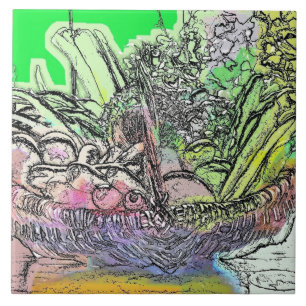 GRÖNSAKER KAKELPLATTA