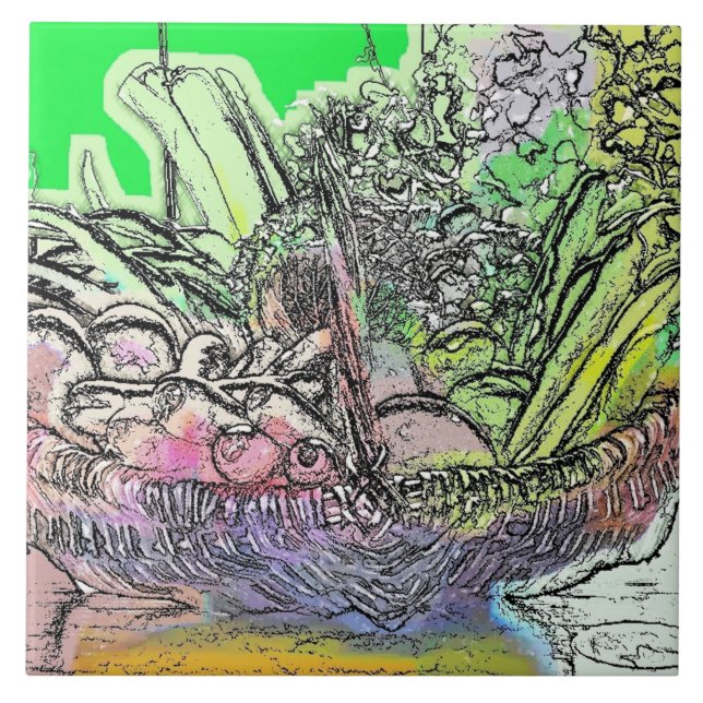 GRÖNSAKER KAKELPLATTA (Framsidan)