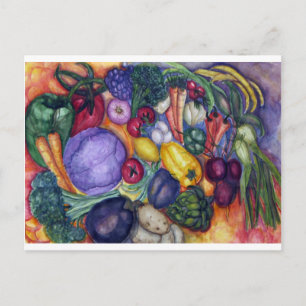 Grönsaker Vegetable Watercolor Art Vykort