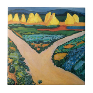 Grönsakfält av August Macke, Vintage Fine Art Kakelplatta