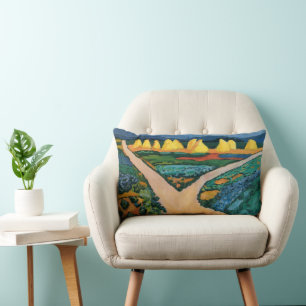 Grönsakfält av August Macke, Vintage Fine Art Lumbarkudde