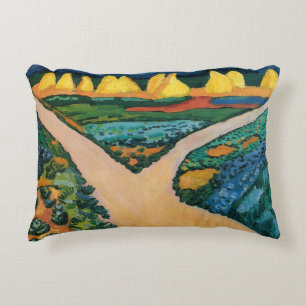 Grönsakfält av August Macke, Vintage Fine Art Prydnadskudde