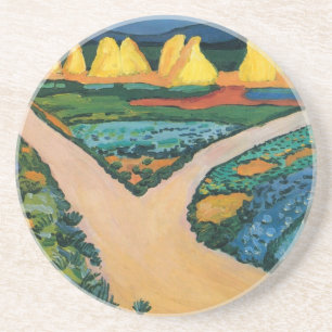 Grönsakfält av August Macke, Vintage Fine Art Underlägg Sandsten