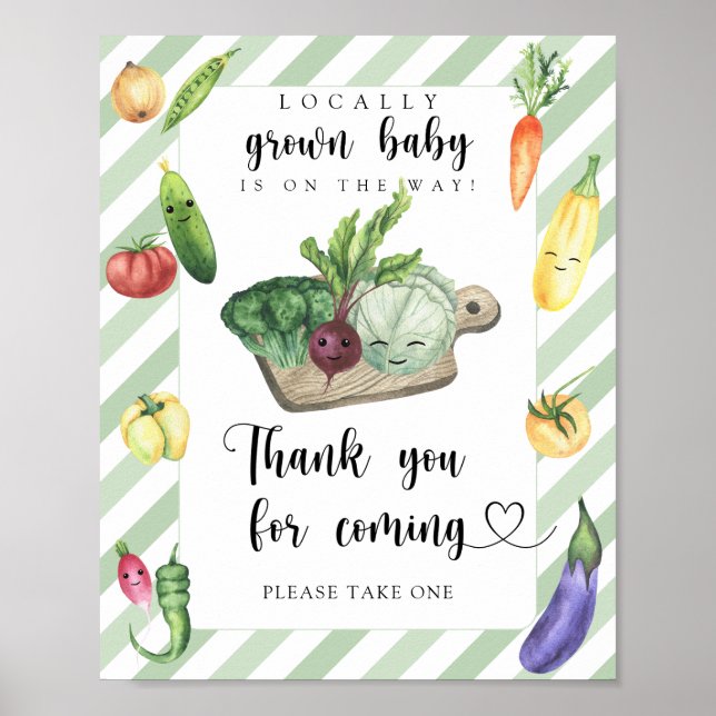 grönsaks baby shower - Tack för att du kom Poster (Framsidan)