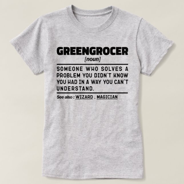 Grönsaks- och fruktsäljare av Coola Noun T Shirt (Design framsida)