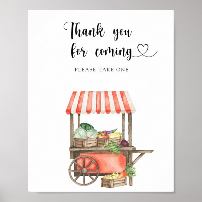 Grönsaksbaby shower - Tack för att du kom Poster (Framsidan)