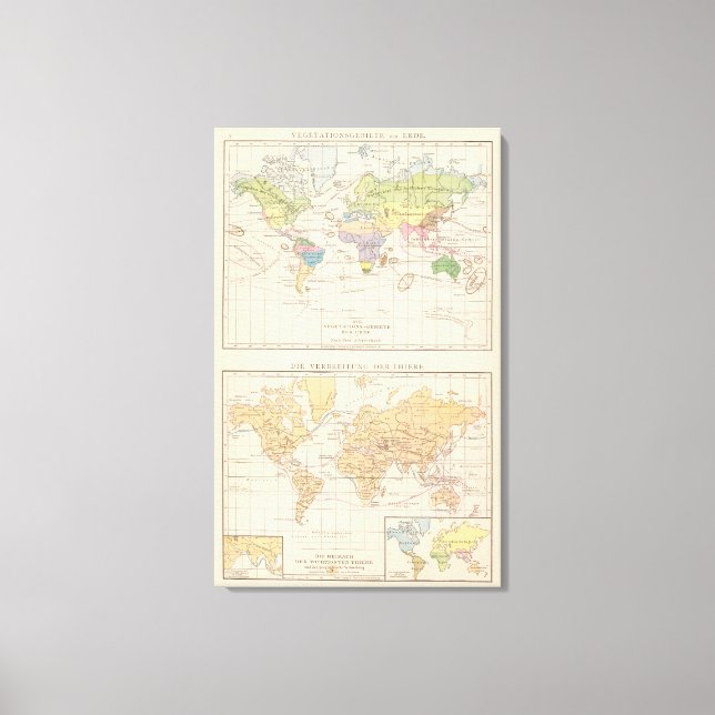 Grönsaksgebiete, Thiere Atlas Karta Canvastryck (Framsida)