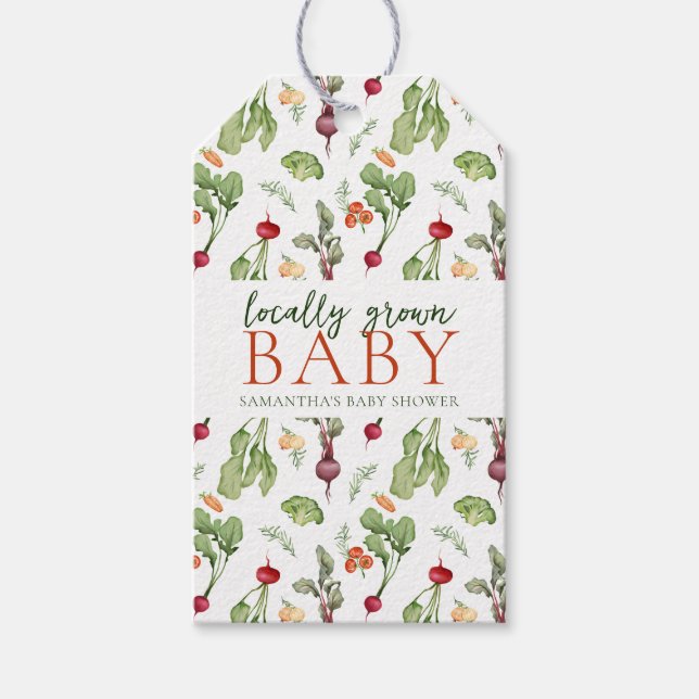 Grönsaksjordbrukarnas lokala marknad i Baby Presentetikett (Framsidan)