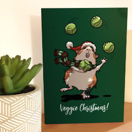 Grönsaksjul! Marsvin jonglerar brysselkål Kort